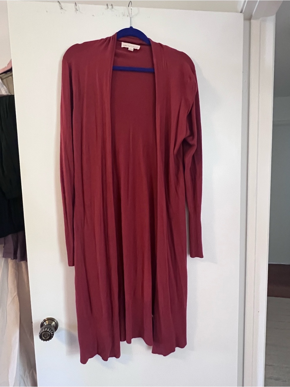 Lovestitch Duster Cardigan - Rust Red